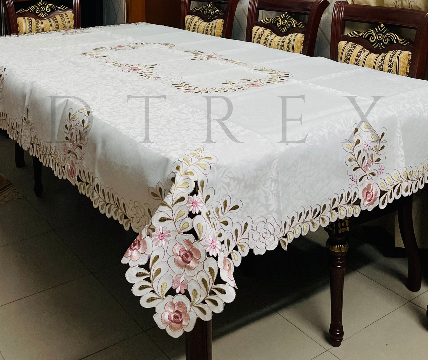 European Pastoral Hollow Embroidered Tablecloth