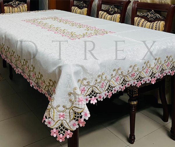 European Cherry Blossoms  Embroidered Tablecloth
