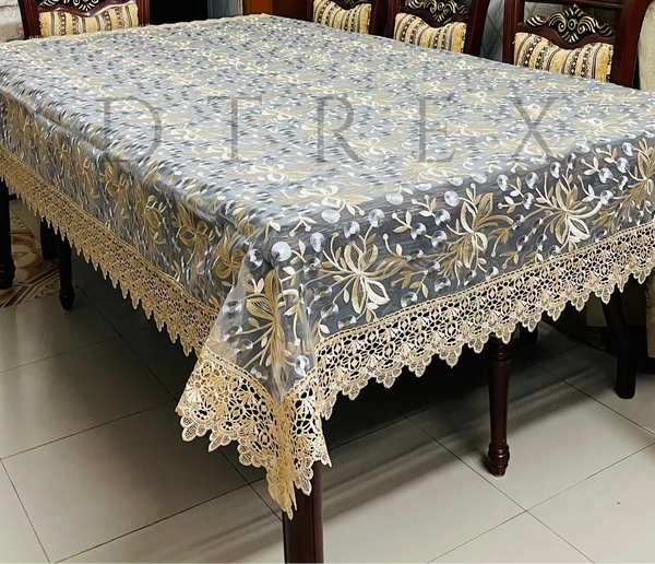 Fancy Organza Floral Embroidered Tablecloth