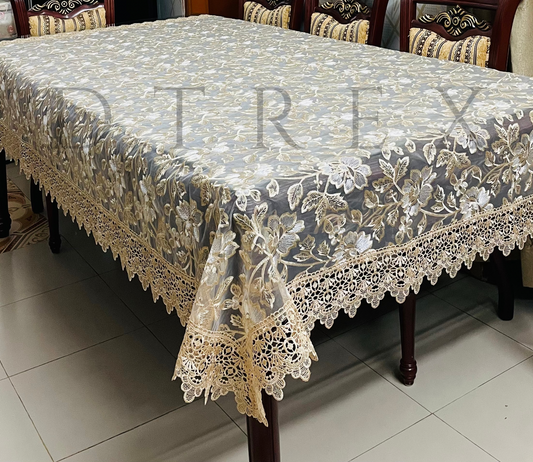 Fancy Organza Floral Embroidered Tablecloth
