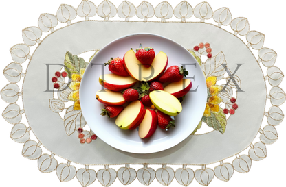 Luxurious Floral Embroidered Table Runner Set