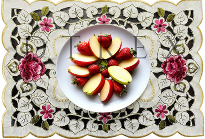 Luxurious Floral Embroidered Table Runner Set