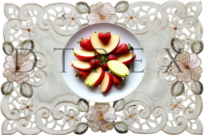 Luxurious Floral Embroidered Table Runner Set