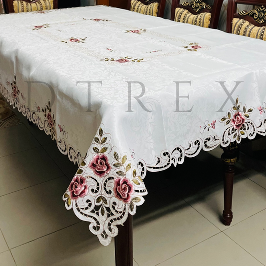 European Romantic Rose Embroidered Tablecloth