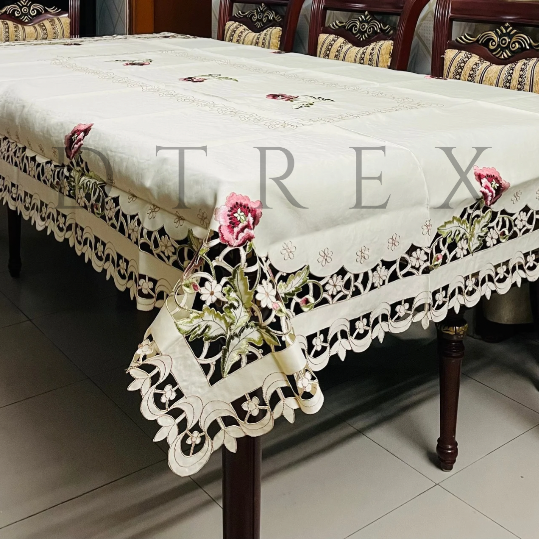 European Light Hollow Embroidered Tablecloth
