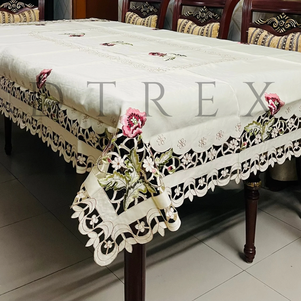 European Light Hollow Embroidered Tablecloth