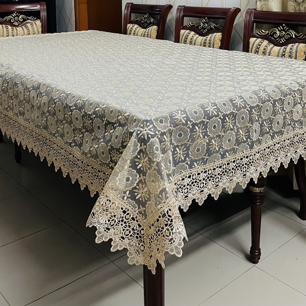 Fancy Organza Floral Embroidered Tablecloth