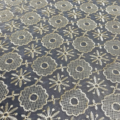 Fancy Organza Floral Embroidered Tablecloth