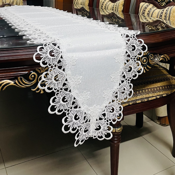 European Floral Lace Style Table Runner