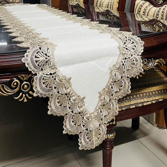 European Floral Lace Style Table Runner
