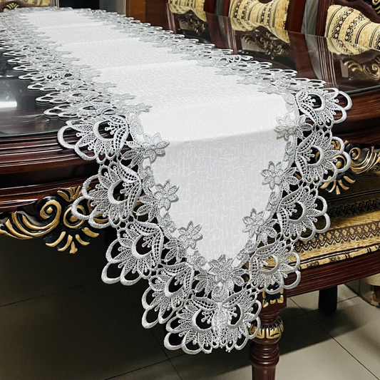European Floral Lace Style Table Runner